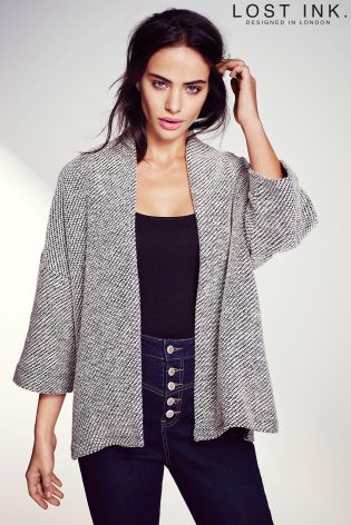 Lost Ink Textured Long Sleeve Jacket